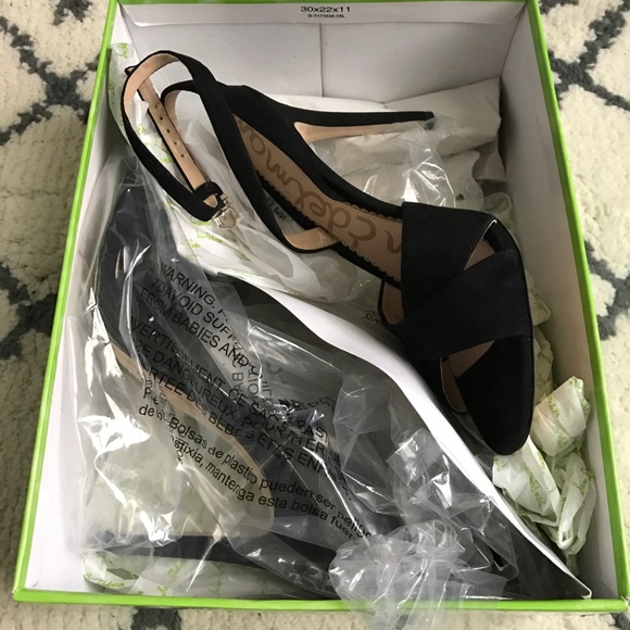 Sam Edelman | Aly Black Suede Sandal Heels 10 BNIB - Picture 4 of 8